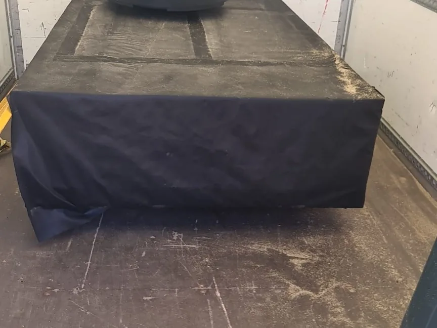 Large household item protected inside a removal van